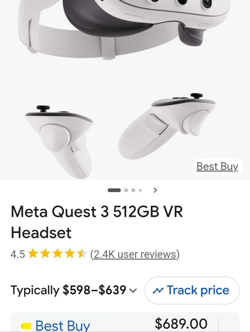 Quest 2 VR Headset with White Controllers - White